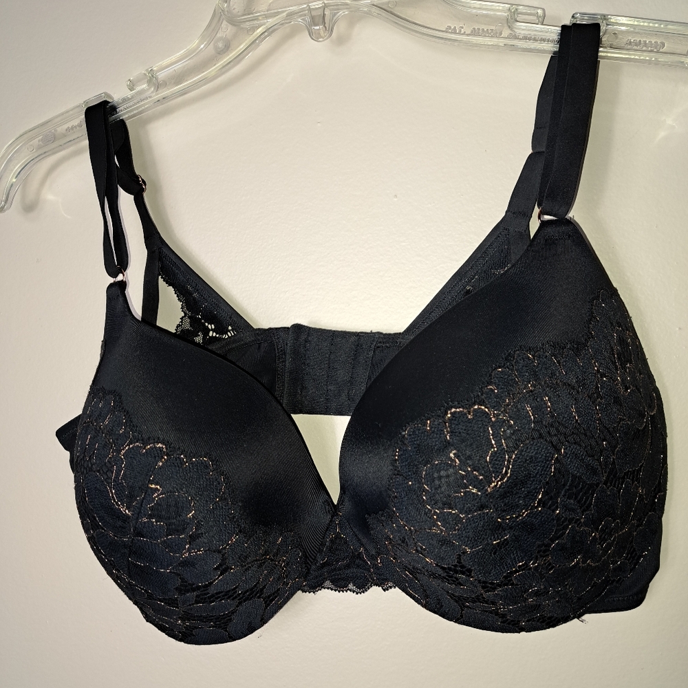 MAIDENFORM ~ Black / Rose Gold ~ Size 40D ~ Lift Push Up Bra